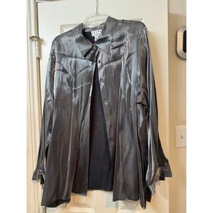 Silver Erena plus size 3X blouse button front long sleeved NWOT